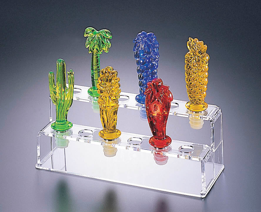 Acrylic Wine Stopper Rack (2Tier For 12 Stoppers) Clear Home Decor