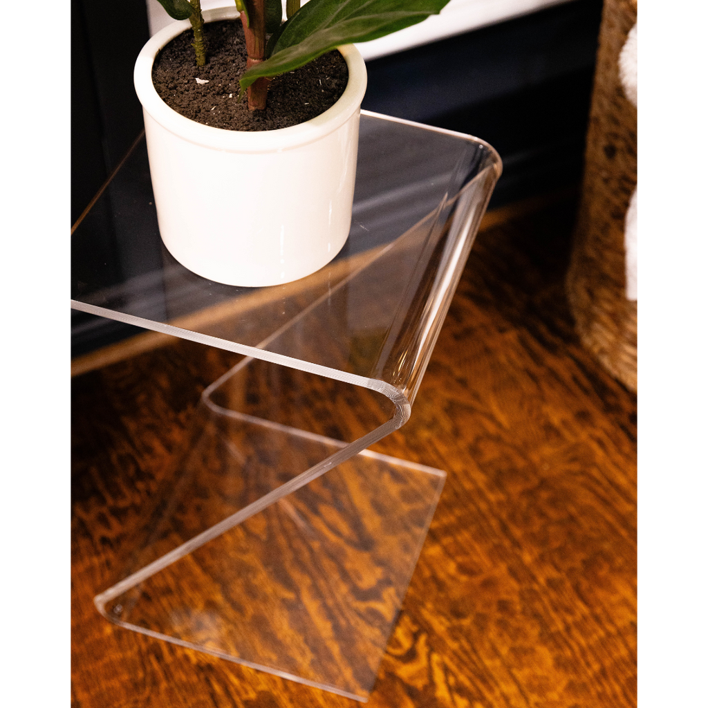 Clarté Acrylic Z-Shaped End Table