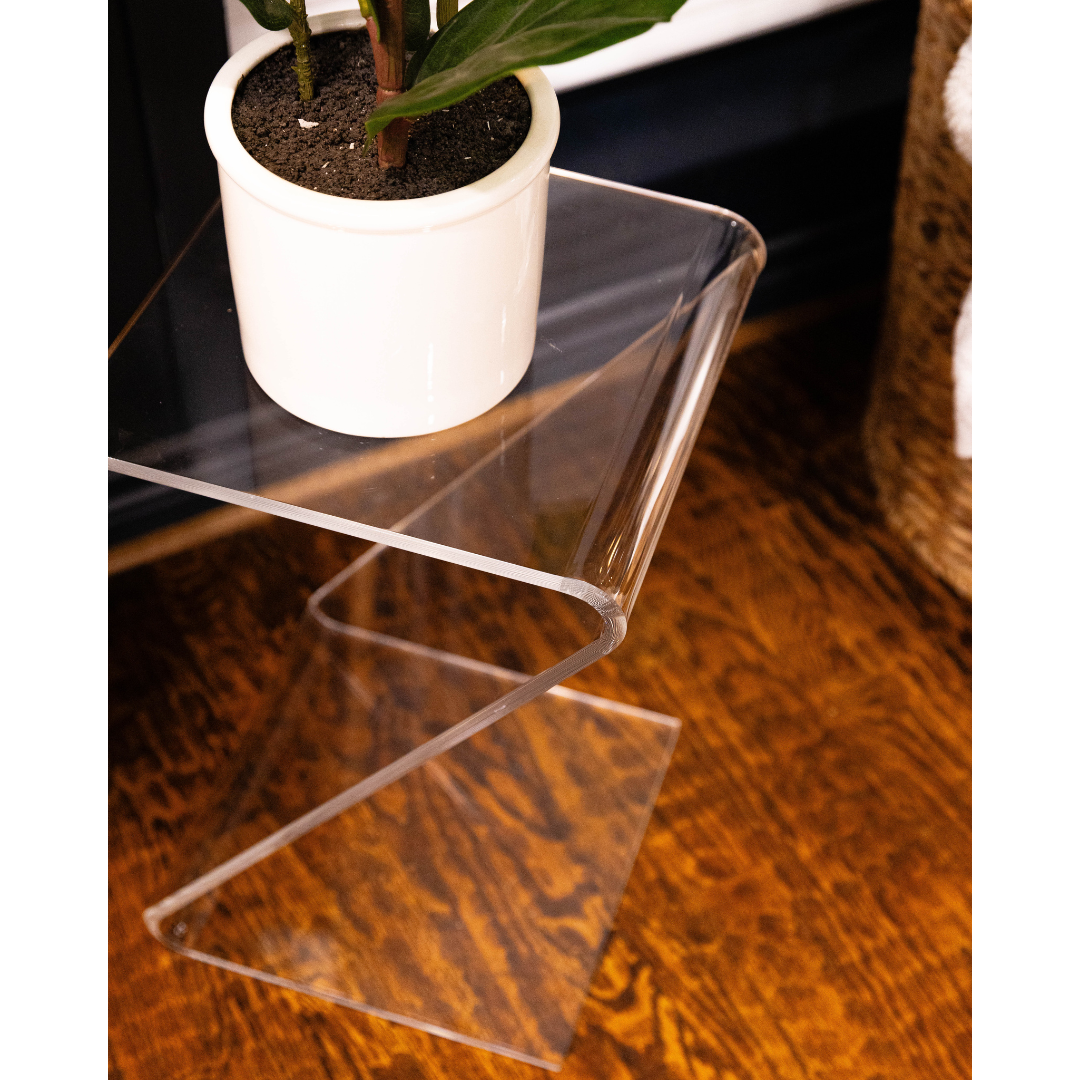 Clarté Acrylic Z-Shaped End Table