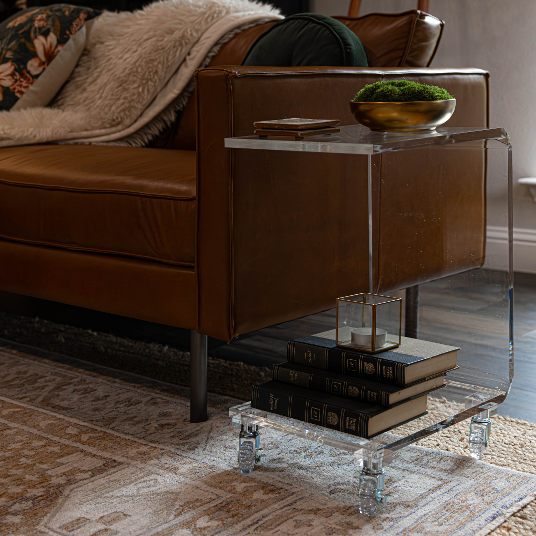 Acrylic rolling table sales