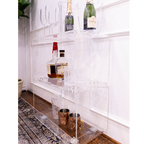 Clarté Acrylic Rolling Bar Cart