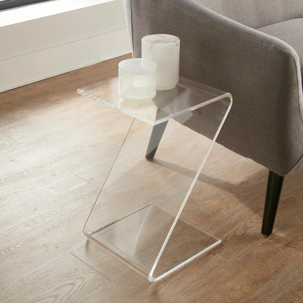 【アクリル4cm2cm】 Clarté Acrylic Z-Shaped End Table – Clear Home Decor