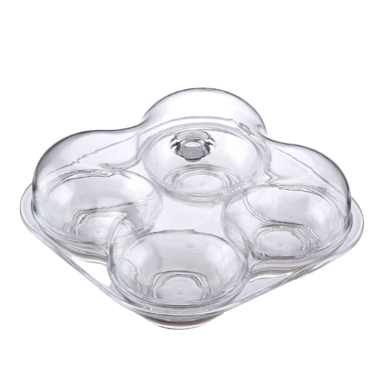 Divided 4-Section Serving Tray With Cover