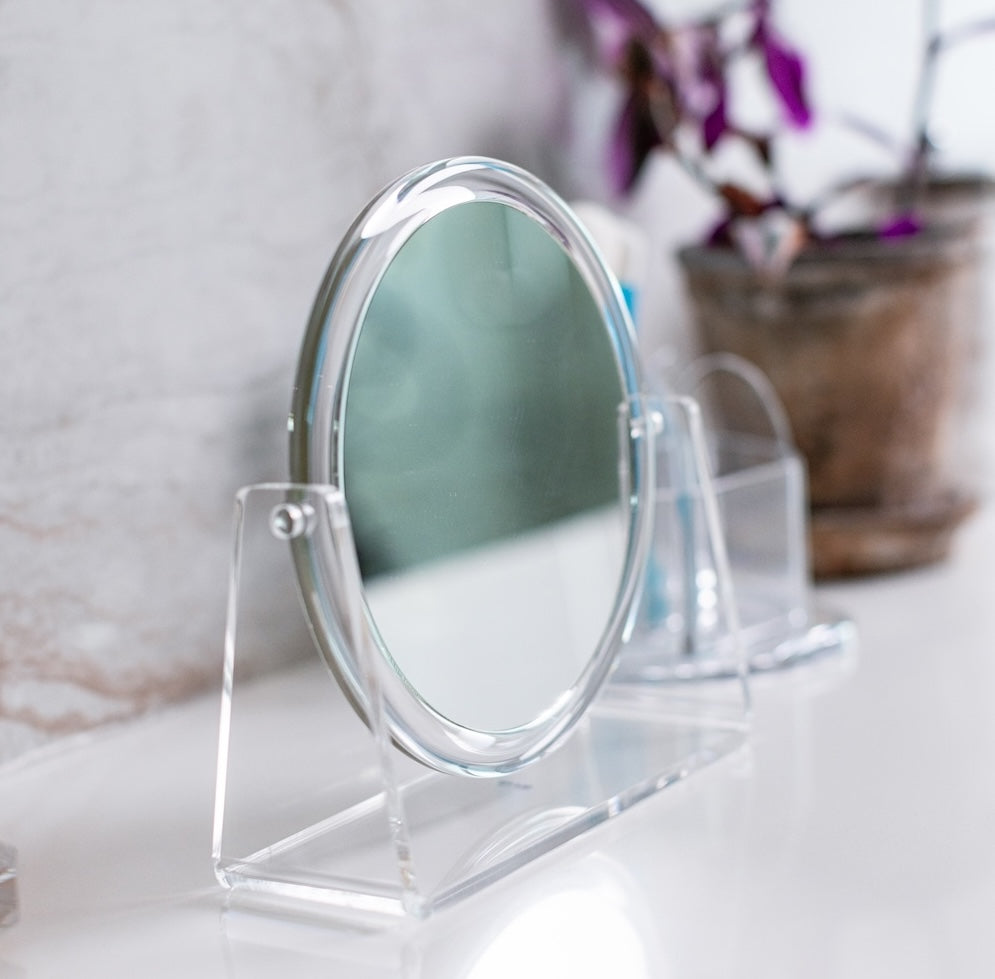 Table Top Vanity Mirror W/2X Magnification