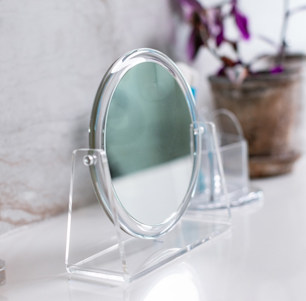 Table Top Vanity Mirror W/2X Magnification