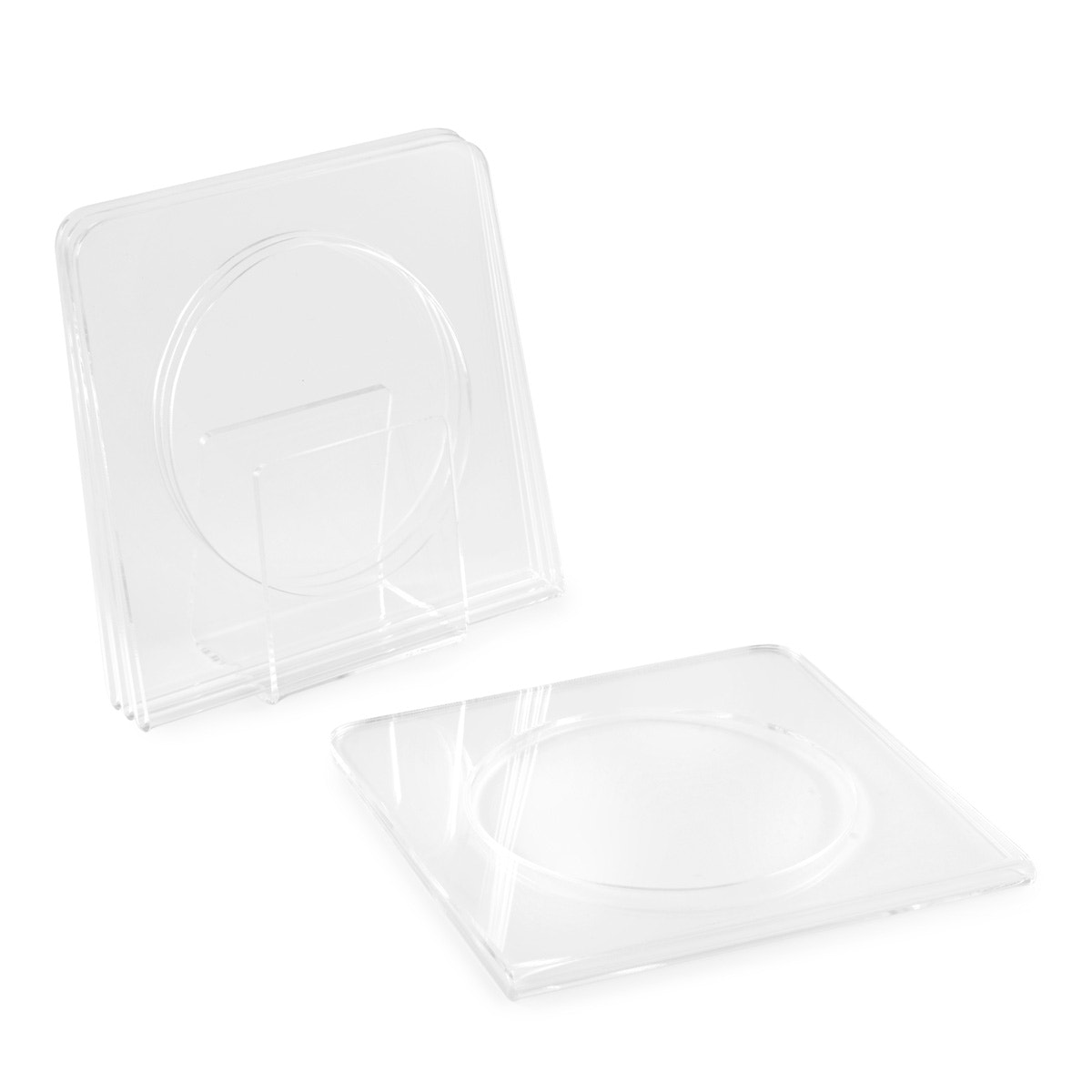 Insertable Single Fold Cocktail Napkin Coaster with Stand Set of 4