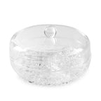 3-Section Round Snack Tray With Cover