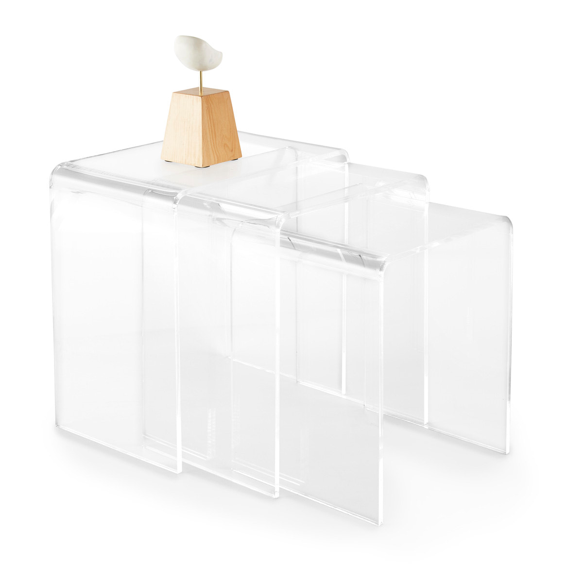 Clarté Acrylic Nesting Tables (Set of 3)