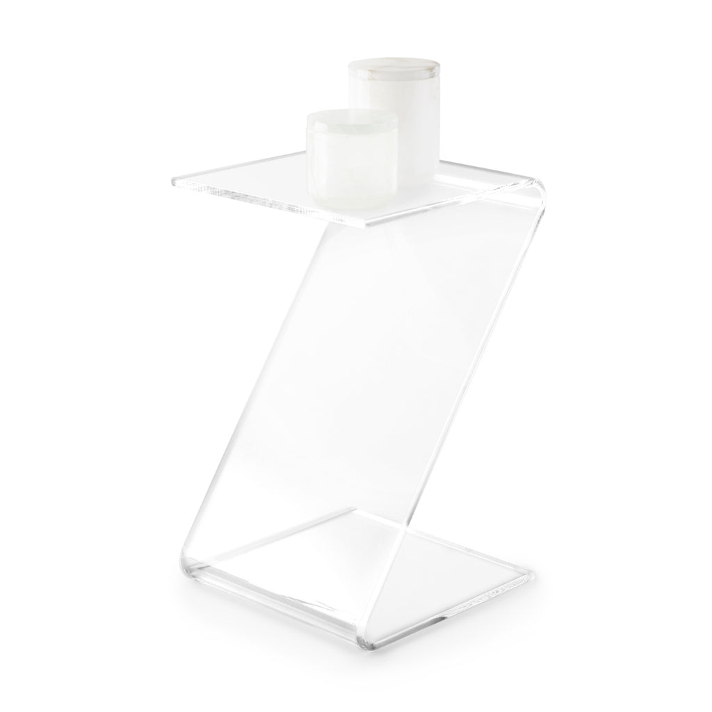 Clarté Acrylic Z-Shaped End Table