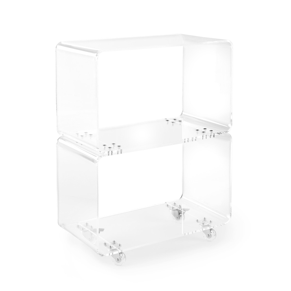 Clarté Acrylic Rolling Bar Cart