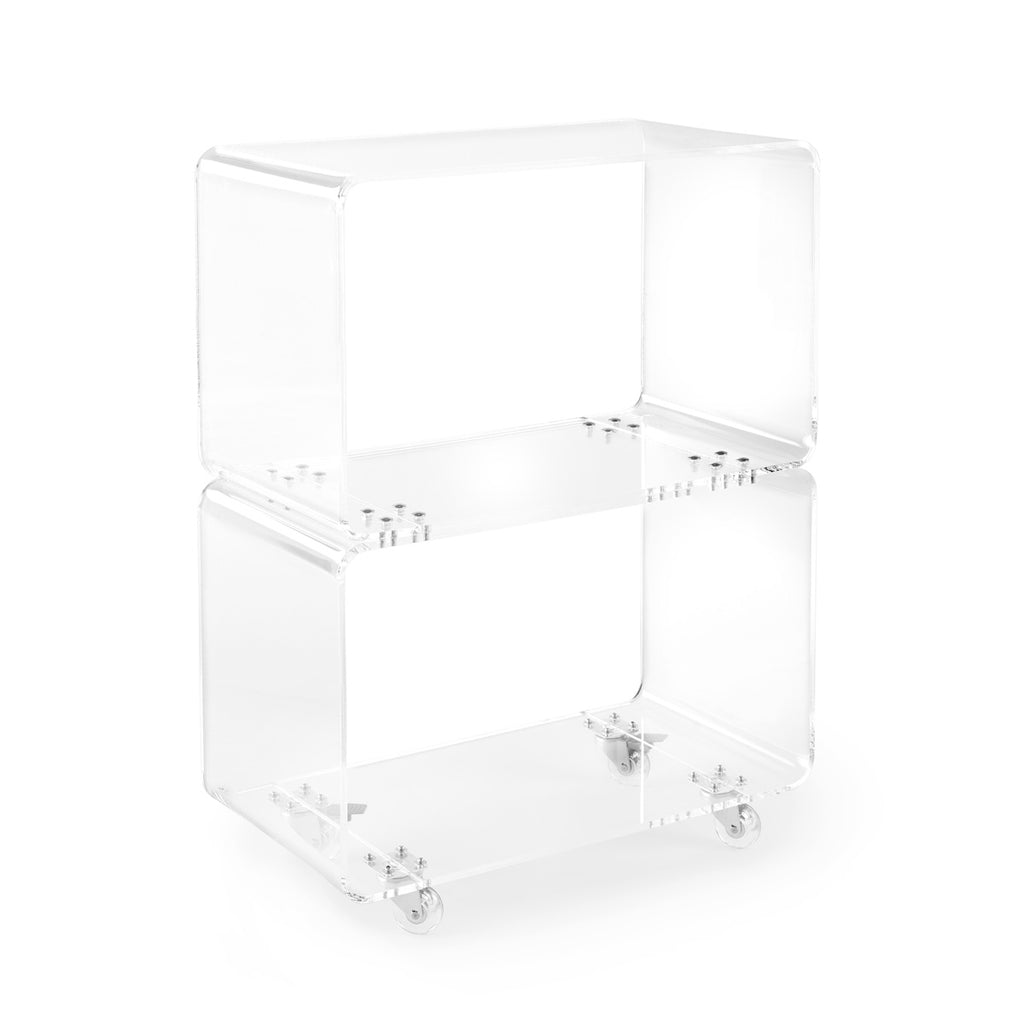 Clarté Acrylic Rolling Bar Cart