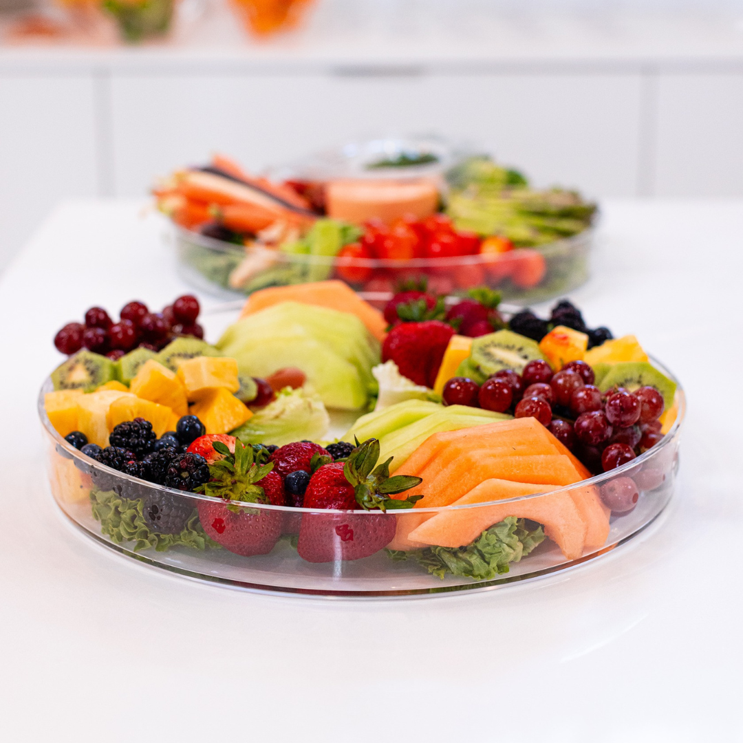 15" Round Serving Tray With Handles