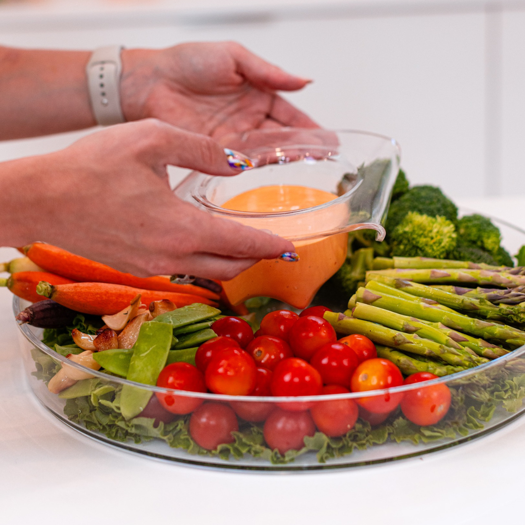 15" Round Serving Tray With Handles