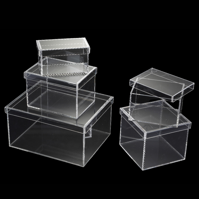Acrylic Clear Rectangular Box W/ Lid – Clear Home Decor