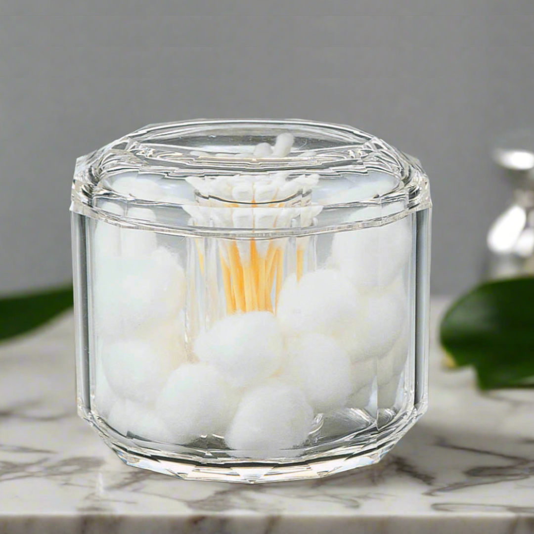 Diamond-Cut 2-In-1 Cotton Ball & Swab Holder
