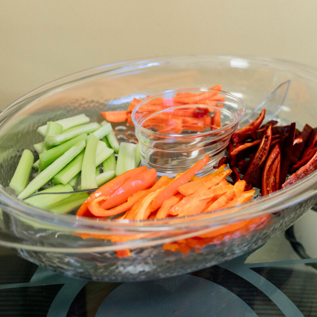 Divided Chilled Serving Tray with Lid