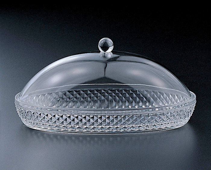 Diamond-Cut Cheese & Butter Dish W/ Dome