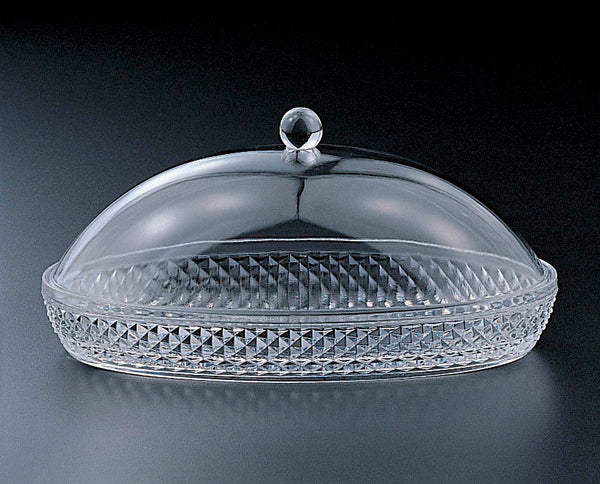 Diamond-Cut Cheese & Butter Dish W/ Dome