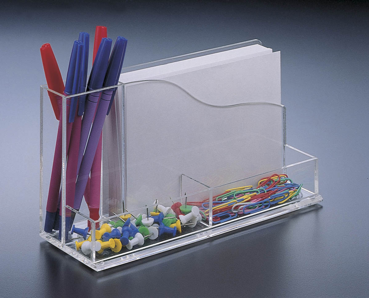 Desk Organizer W/ 4 X 6 Memo Pad Holder (W/ Paper)