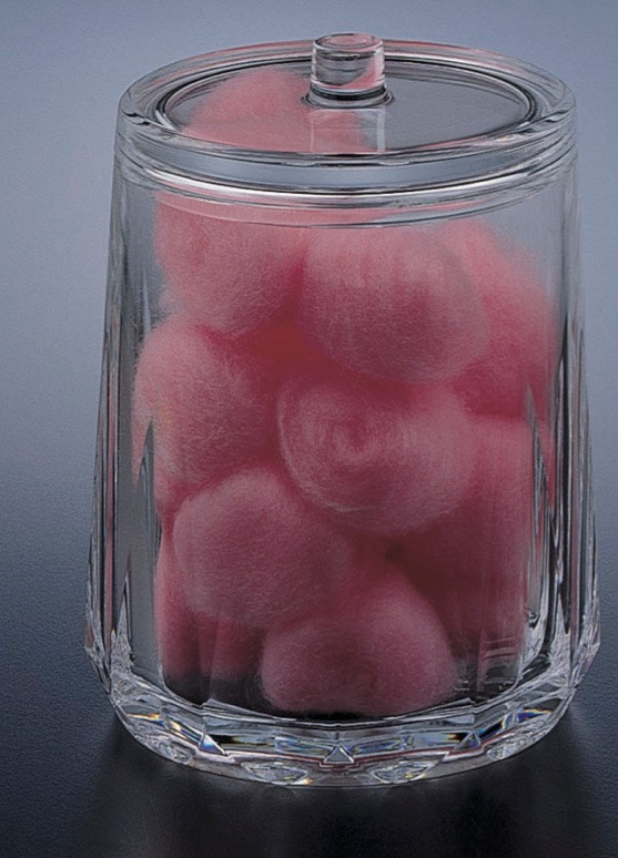 Tall Diamond-Line Cotton Ball Container