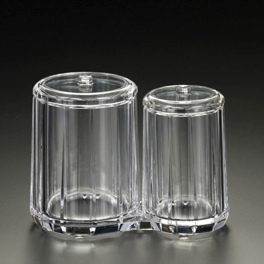 Diamond-Line Cotton Ball & Swab Container