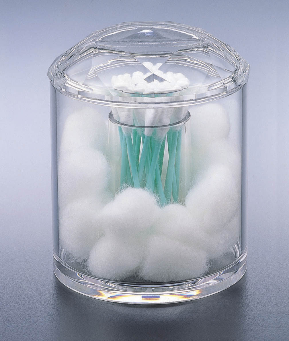 2-In-1 Diamond-Lid Cotton Ball & Swab Box