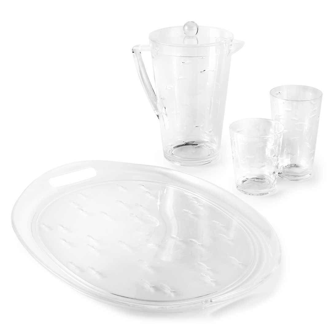 2.5 Quart Embossed Fish Pitcher with Lid
