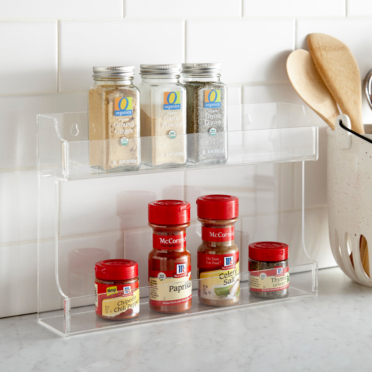 Clear Spice Rack Acrylic 2-Shelf Spice Rack – Clear Home Decor