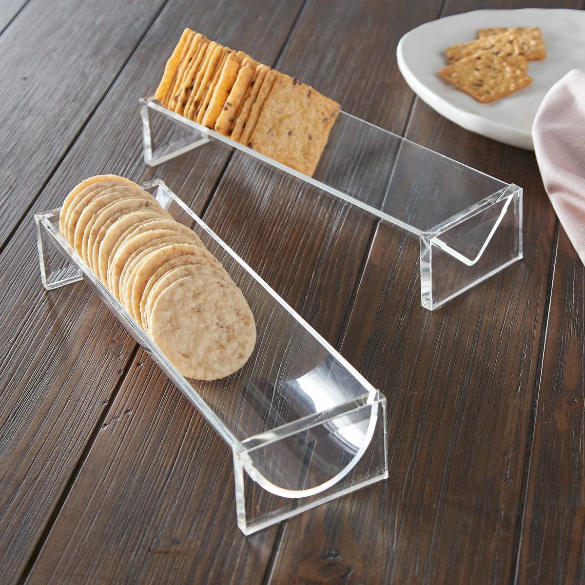 Acrylic Cracker Holder (2/Set) Clear Home Decor