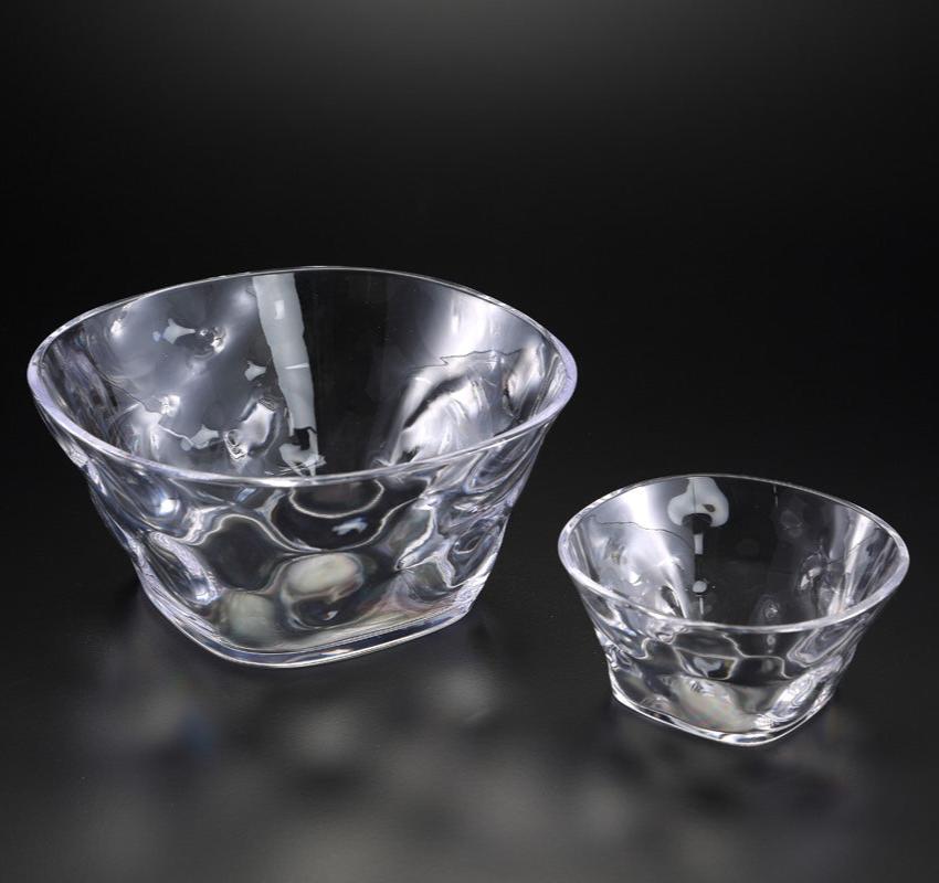 Trapezoid Shaped Dimpled Large Salad Bowl