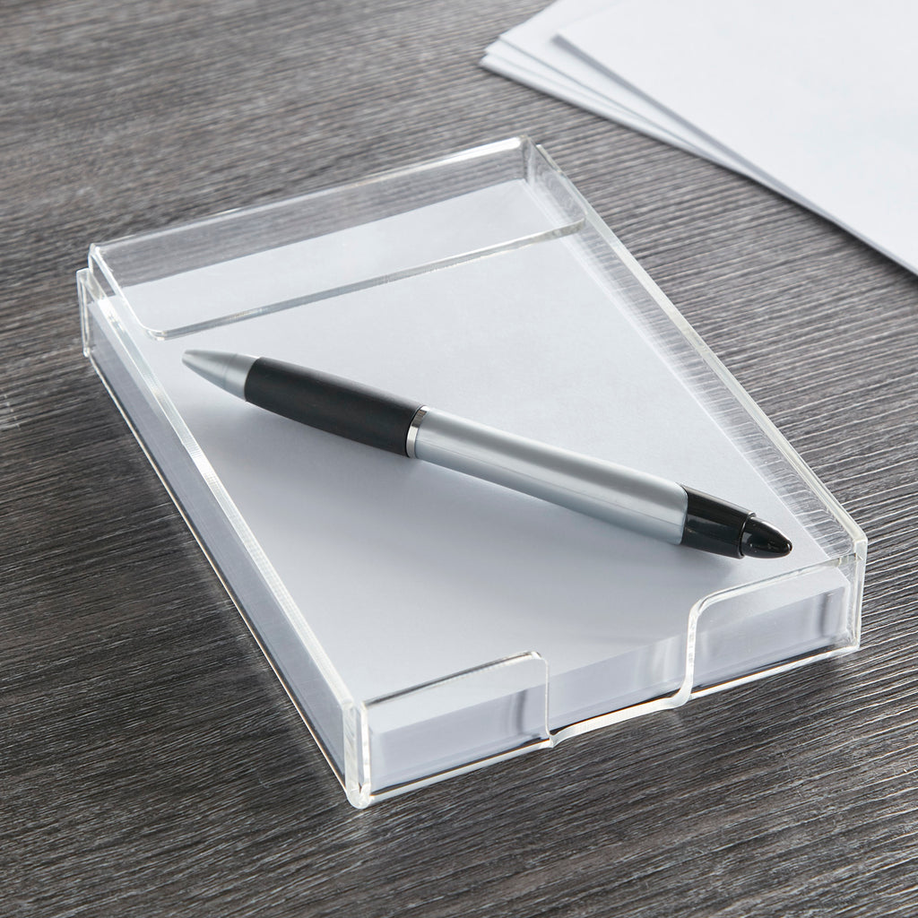 Note Paper Stand Acrylic 4 X 6 Note Pad Holder (W/ Paper) – Clear Home Decor