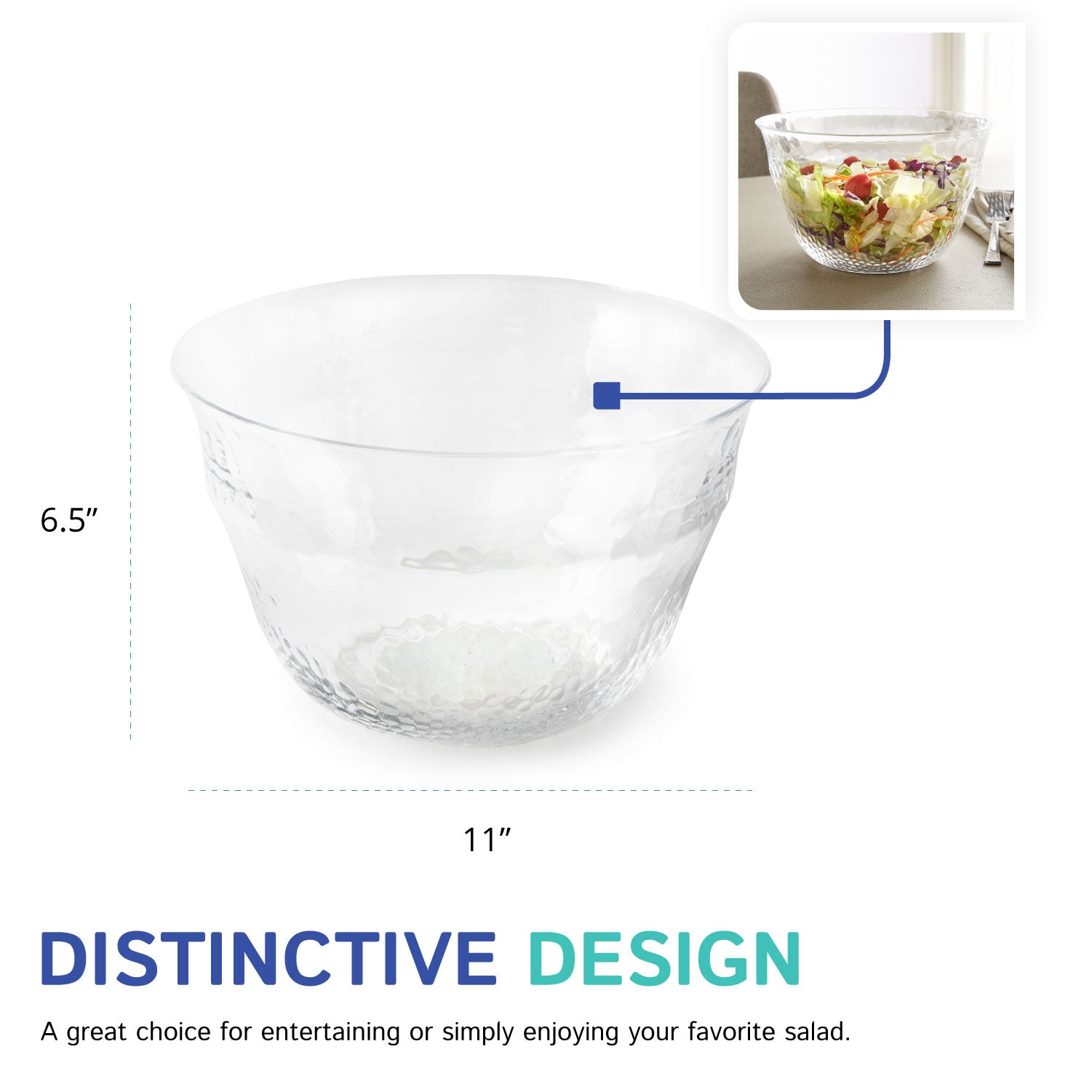 11" Iced Diamonds Salad Bowl