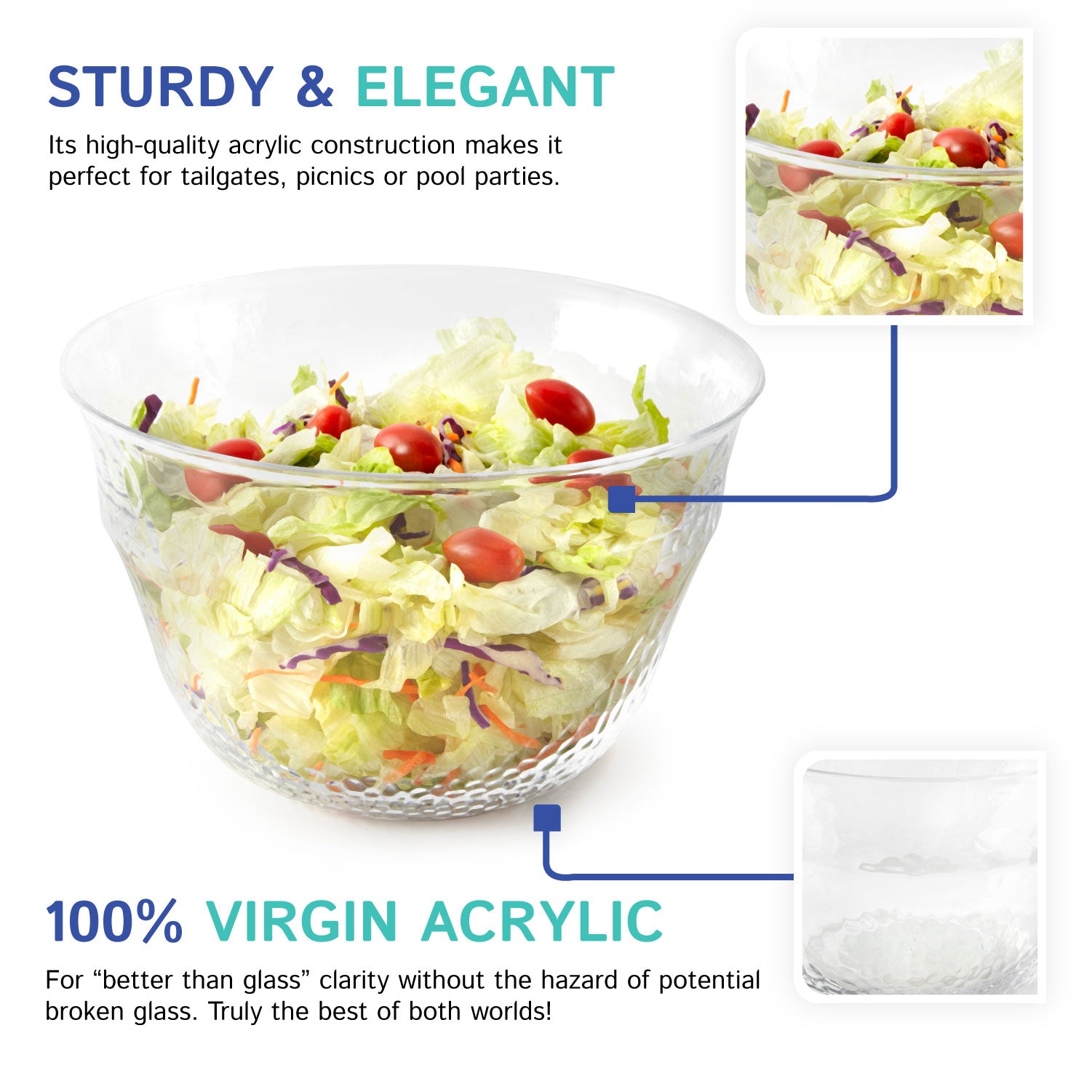 11" Iced Diamonds Salad Bowl