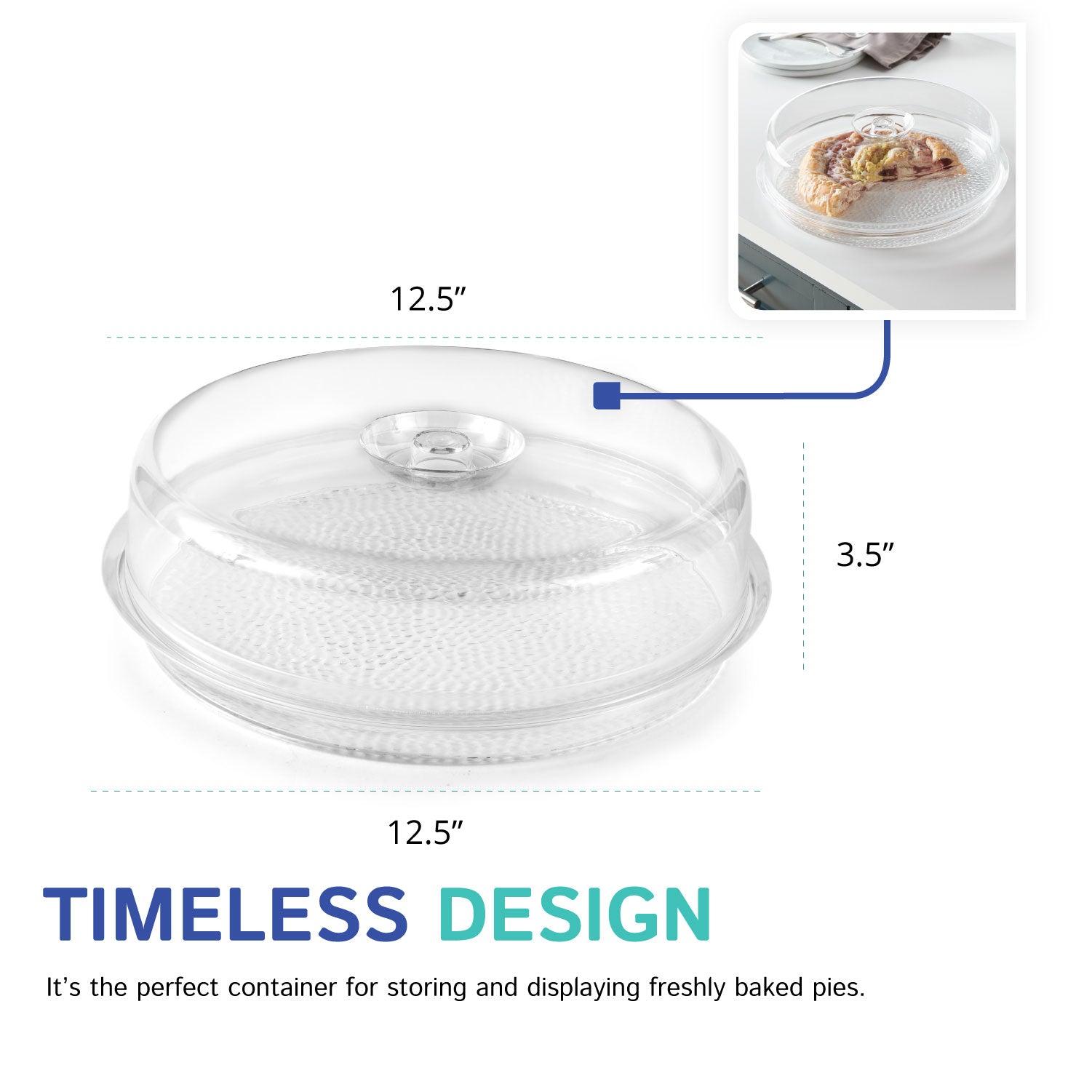 11" Round Pie Tray with Cover