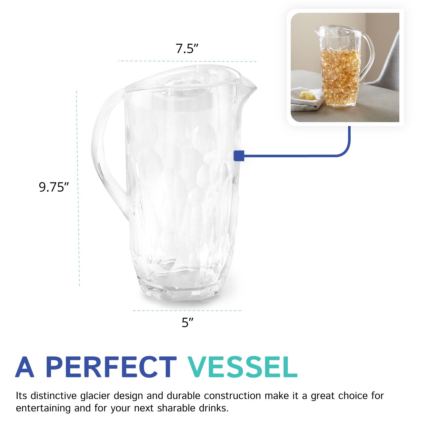 2 Liter Glacier Pitcher with Lid