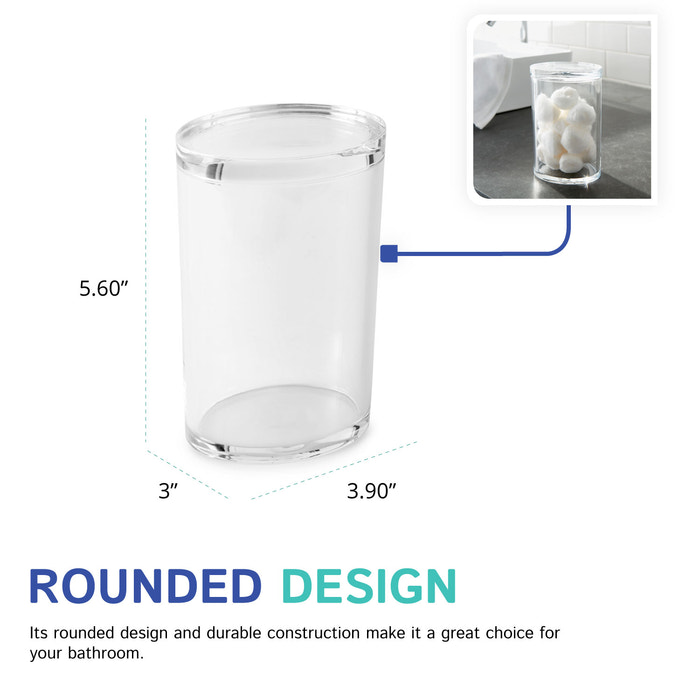 Heavy Lid Oval Cotton Ball Keeper