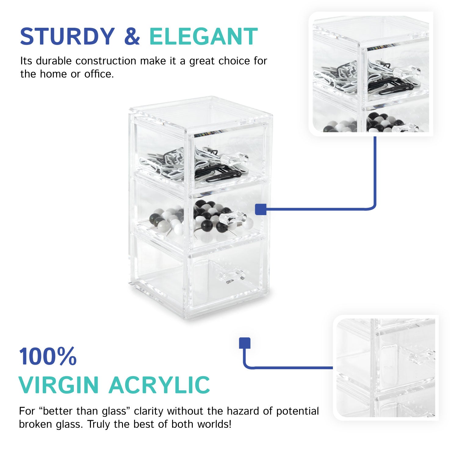 Upright 3-Drawer Chest (Stackable)