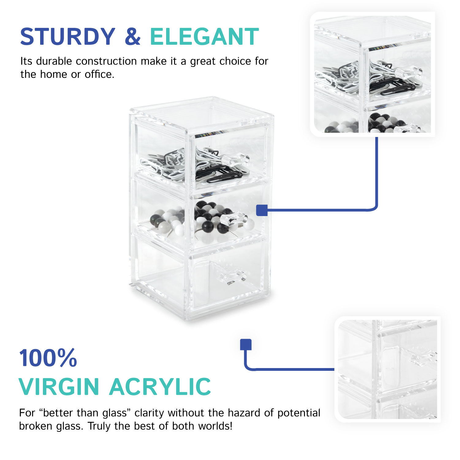 Upright 3-Drawer Chest (Stackable)
