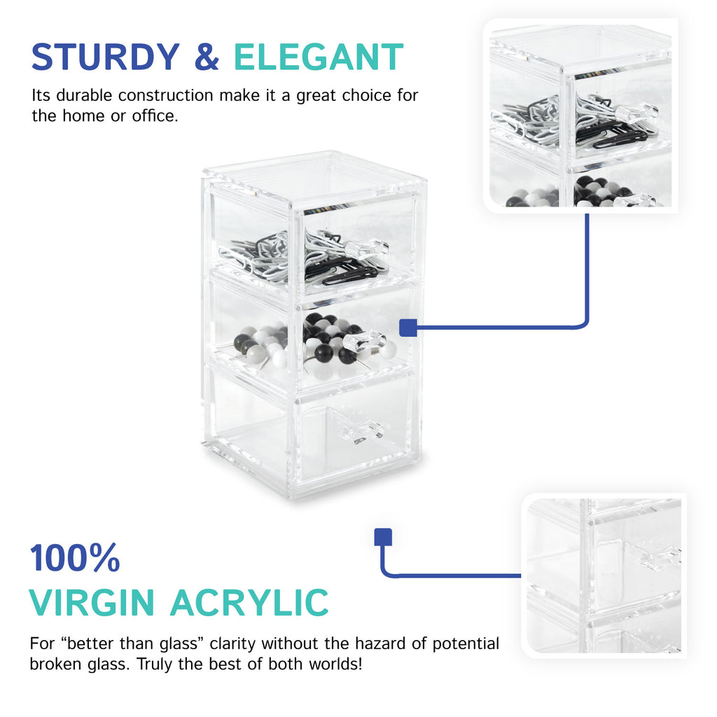 Upright 3-Drawer Chest (Stackable)