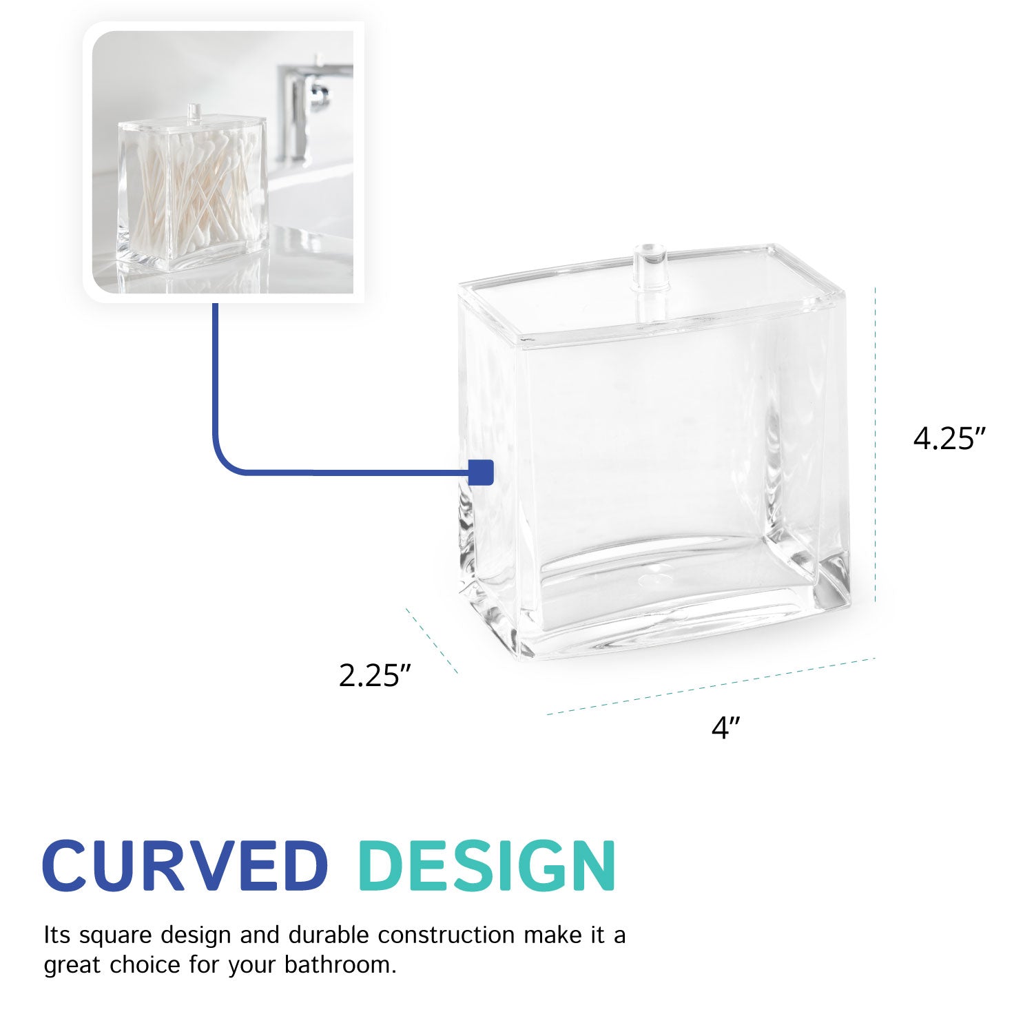 Rectangular Cotton Swab Container