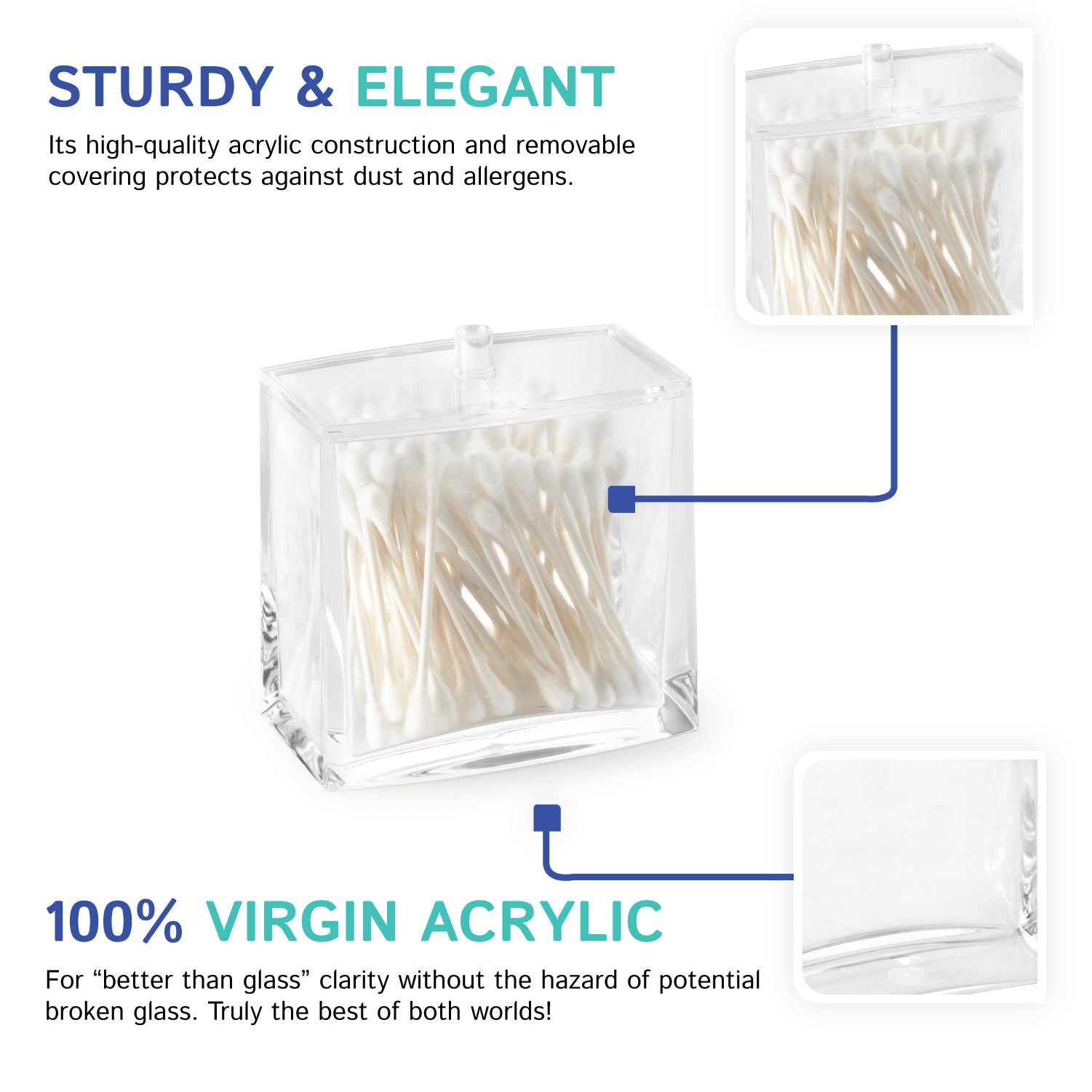 Rectangular Cotton Swab Container