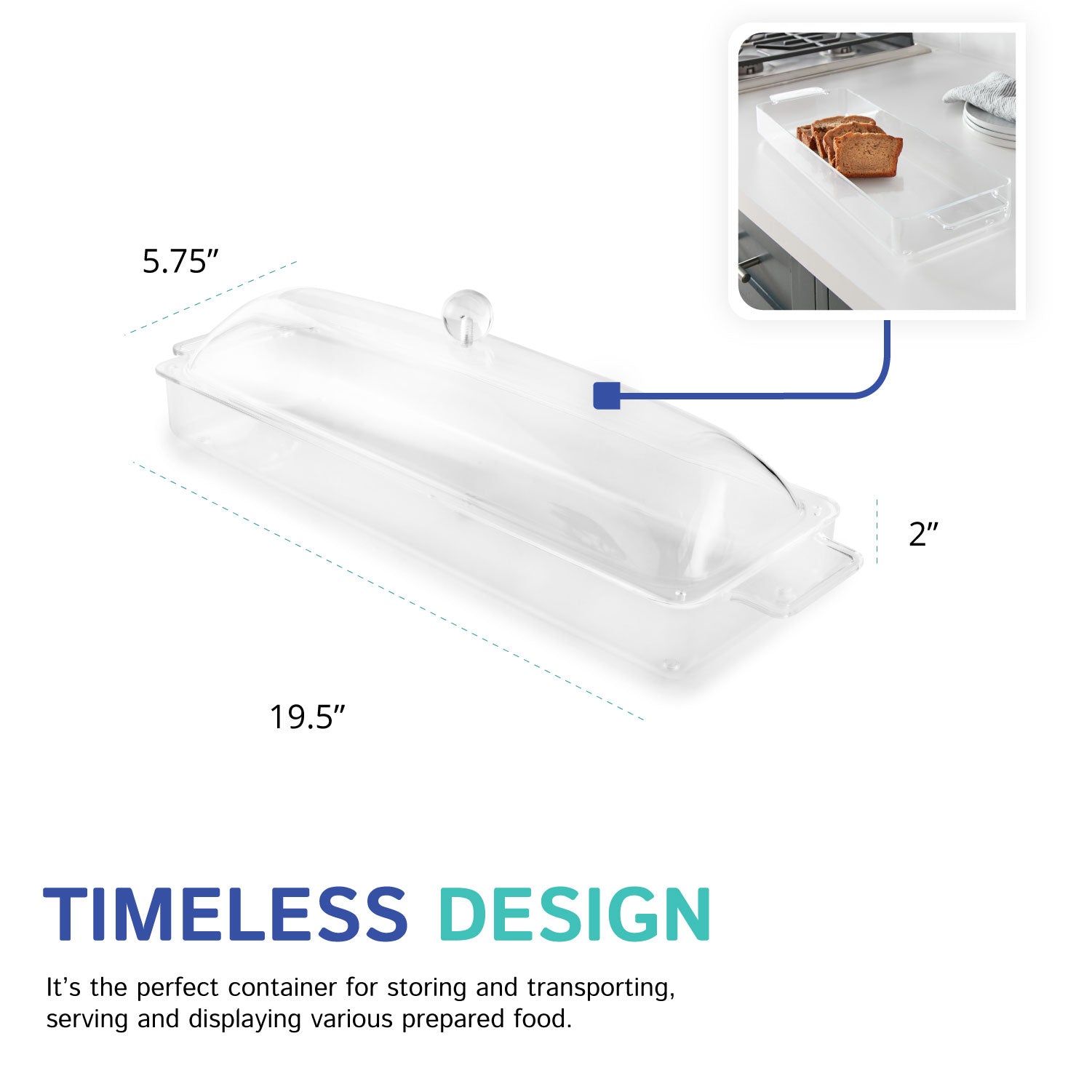 Long Rectangular Serving Tray and Cover Set (Sold Separately)