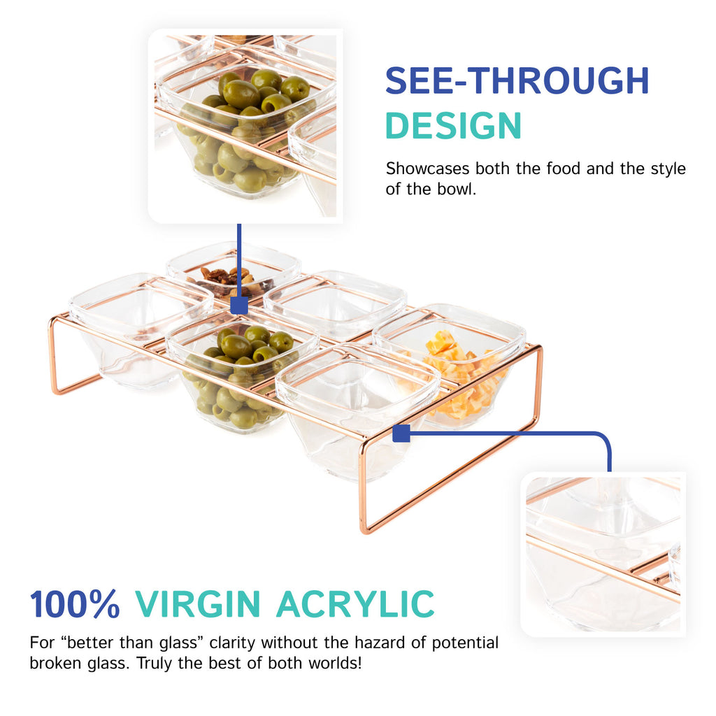 Tapas Serving Bowls W/ Metal Stand